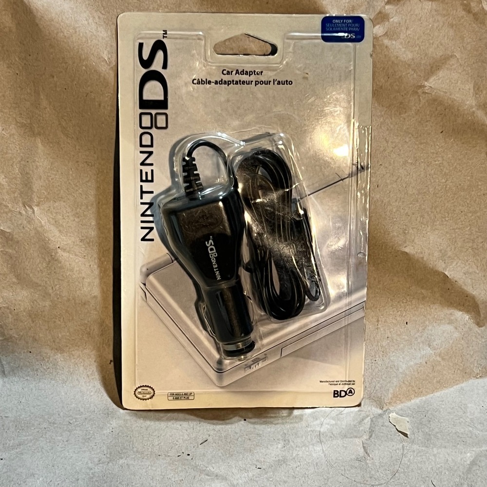 Nintendo DS Car Adapter Black Official BDA Licensed Power Charger‎ New Sealed